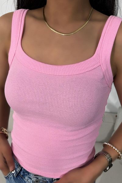 Butik Gardrop Εναλλακτικό εμπορικό σήμα με λουράκι Crop μπλούζα ροζ