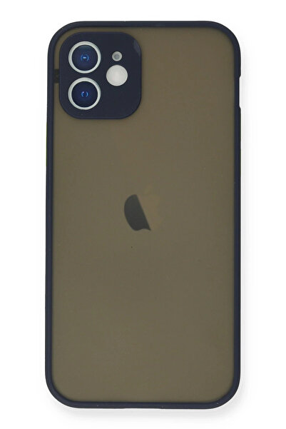 NewFace حافظة هاتف آيفون 12 ميني من السيليكون مونتريال - أزرق داكن SPTGL