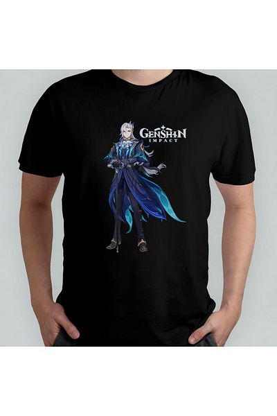 Pixxa Μπλουζάκι Genshin Impact Neuvillette Unisex 100% βαμβακερό με λαιμόκοψη