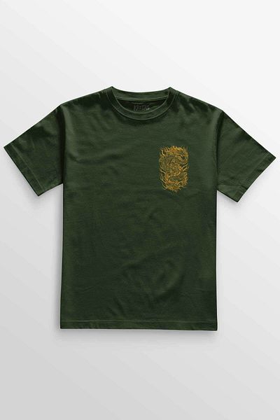 Kretas Χακί μπλουζάκι Dragon Ιαπωνικό Urban Drake Dragon Ιαπωνικό μπλουζάκι με στάμπα Unisex