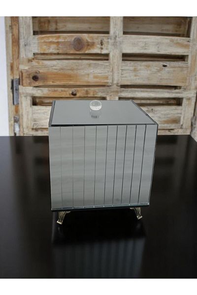 BeQ Home Smoked Mirrored Accessory Box - Decorative Jewelry Box - Accessory Storage Box