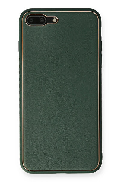 NewFace حافظة آيفون 7 بلس من جلد كوكو وغطاء سيليكون - أخضر SPTGL
