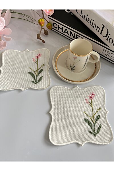 KUMSAL ÇEYİZ 2 Adet Sunumluk Peçete,Kokteyl Peçete,Kahve Yanı Sunum Peçetesi,Sunumluk,Porland Botanical