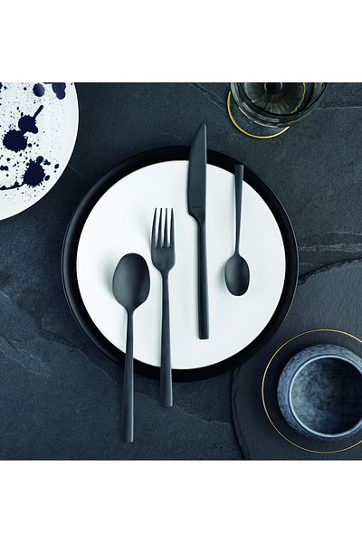 Amefa Cutlery Set, 16 Pieces, , Manille Vintage Black, Stainless Steel, Black