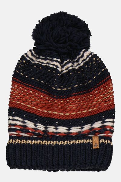 TAPE A L'OEIL Kids Girl Knitted Beanie, Navy Combo
