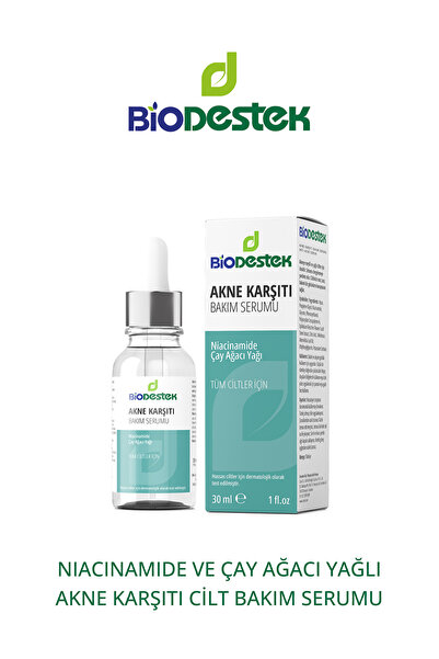 Biodestek Akne Karşıtı, Niacinamide Ve Çay Ağacı Yağlı Cilt Bakım Serumu 30 ml