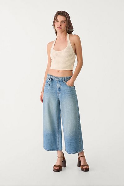 Stradivarius Flowing culotte jeans with belt