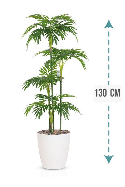 Generic Artificial palm tree (4 branches) with a cylindrical plastic stand