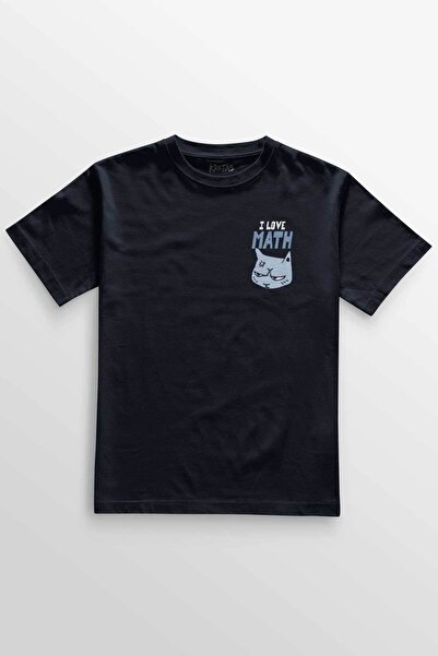 Kretas Tricou unisex bleumarin I Love Math Math Formula Cat Tricou imprimat