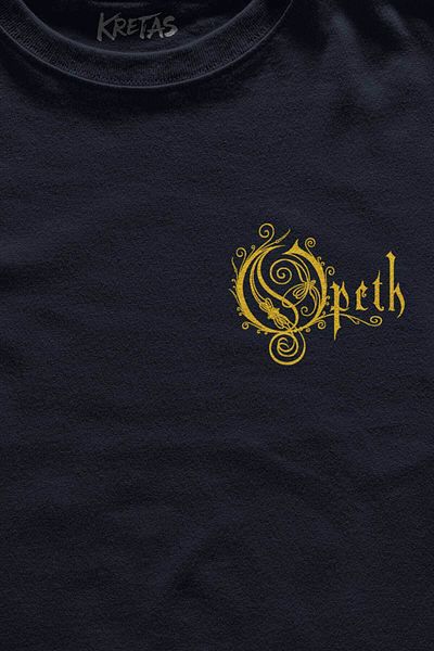 Kretas Μπλουζάκι Unisex Navy Blue με κανονική εφαρμογή Opeth Metal Music Minimal μπλουζάκι με στάμπα μπροστά