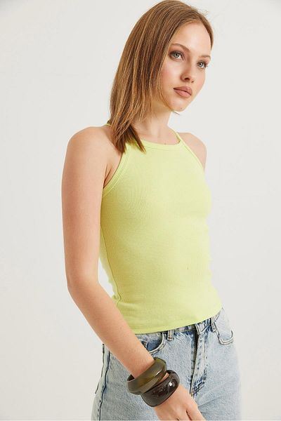 Raneel Kazançlı Alışveriş Ribbed Knit blouse with strap green