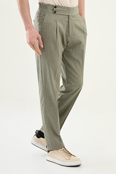 Mcr Ανδρικό παντελόνι από λινό με ελαστική μέση, ίσιο και λεπτό - 38313.25Y