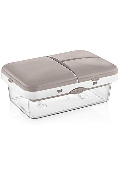 Okyanus Home Mink-Transparent 4-Compartment Lunch Box with Click