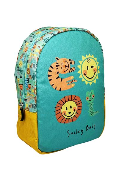 Smiley Baby Licensed Cute Animals Patterned Single Compartment Polyester Baby Backpack for Kindergarten-Nursery