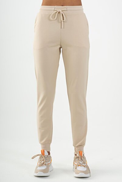 MARATON Regular Women's Ribbed Leg Beige Sweatpants