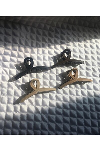 eklips مجموعة من 4 أبازيم متوسطة الحجم - ألوان بنية 4