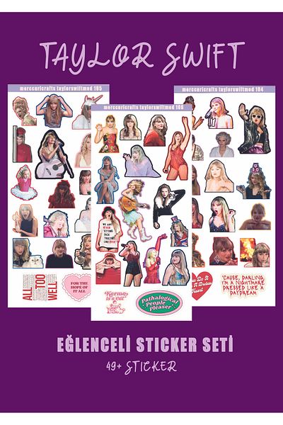 merccuri crafts 3 Stickers (49 Pcs) Taylor Swift Mod Sticker Set - Planner