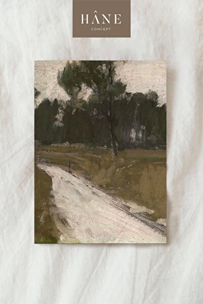 Hane Concept Vintage Orman ve Yol Posteri, Sanatsal Baskı, Galeri Duvarı, Çif...