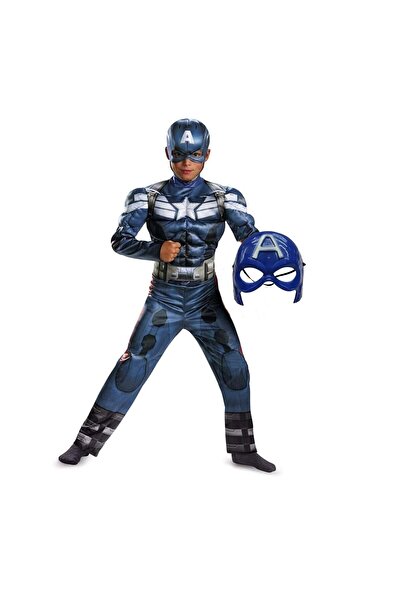 KidMania Costum Captain America KidMania® cu muschi pentru baieti 7-9 ani 120...