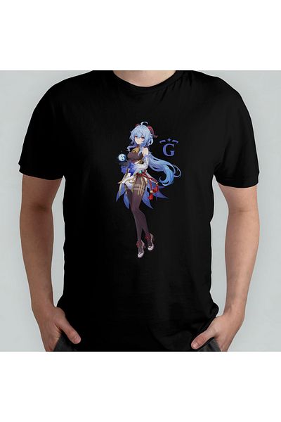 Pixxa Μπλουζάκι Genshin Impact Ganyu Unisex 100% βαμβακερό με λαιμόκοψη
