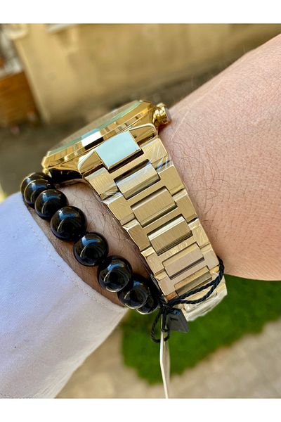 Reward Steel Original Gold Color Waterproof Men Wrist Watch Bangle Gift