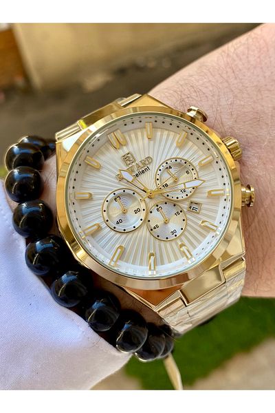 Reward Steel Original Gold Color Waterproof Men Wrist Watch Bangle Gift