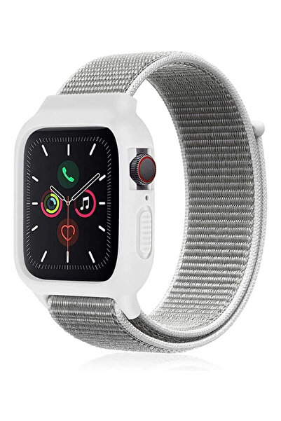 NewFace Apple Watch 38mm Mesh Velcro Case Band - White Sptgl