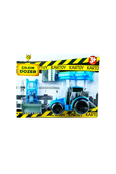 abnturk 2 Farklı Değişen Kepçeli Oyuncak Traktör Kartelada Eğlenceli Çılgın Dozer