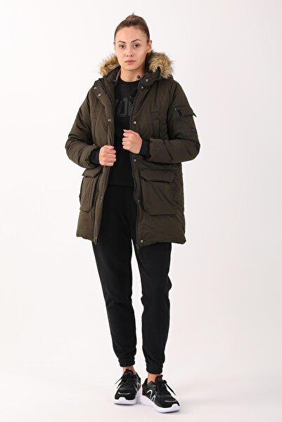 MARATON Regular Kadın Kapüşonlu Haki- Parka