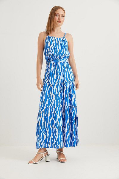 Raneel Kazançlı Alışveriş Φόρεμα Zebra Halter με λαιμόκοψη μπλε