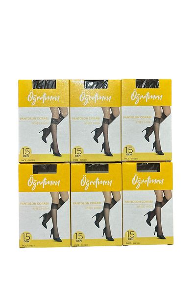 Penti Pack of 6 Penti Teacher Shiny Knee Socks 15 Denier