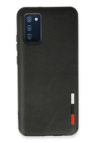 NewFace حافظة سامسونج جالاكسي A03S حلقة جلد سيليكون - أسود 1493530709