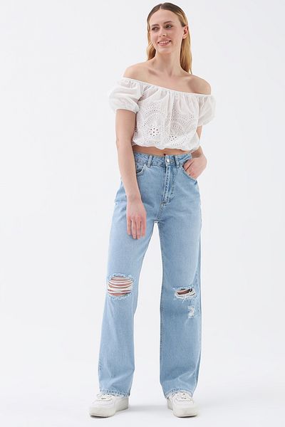 Loft بلوزة نسائية بقصة عادية وأكمام طويلة