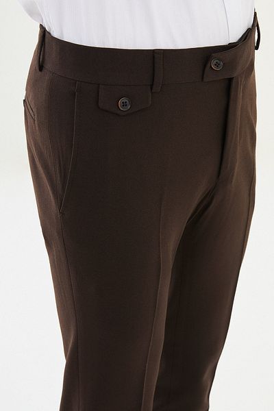 Mcr Straight Super Slim Fit Classic Men's Trousers Brown - 38302.25Y