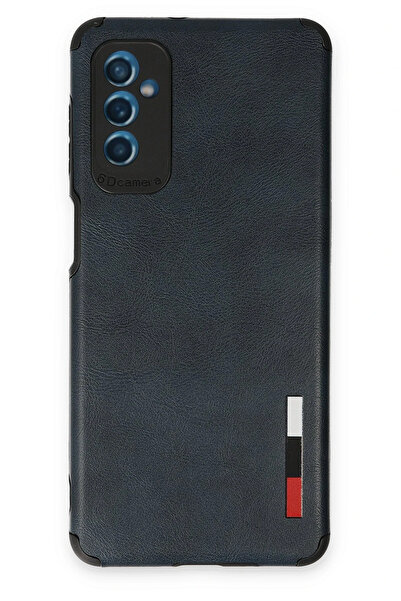 NewFace حافظة سامسونج جالاكسي M52 5G حلقة جلدية سيليكون - أزرق داكن SPTGL