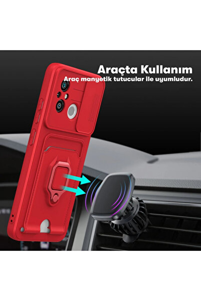 NewFace Xiaomi Redmi 12C Case Zuma with Business Card and Ring Silicone - Red Sptgl