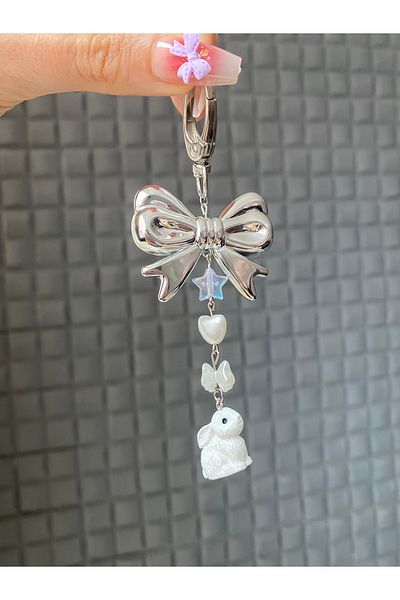 Pinky Lady Baby Rabbit Y2K Fairycore Coquette Keychain and Bag Charm