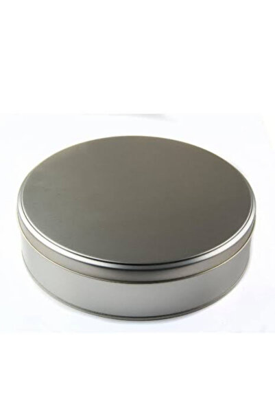 Çemrek Süs Parti Gümüş renk Metal Yuvarlak Çikolata Kutusu 22 cm Metal Kutu