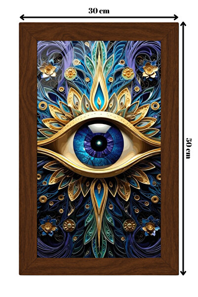 SERAMİK ÜZERİNE AHŞAP ÇERÇEVELİ 30x50cm TABLO NO:144