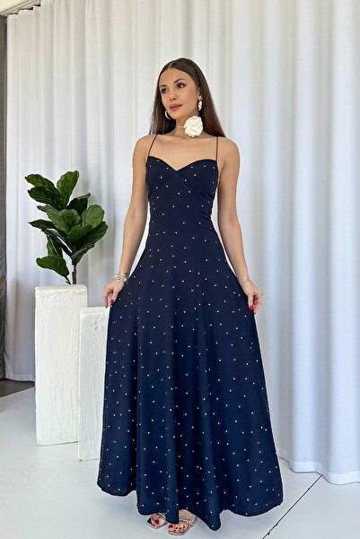 Mine Tan Butik Rochie de damă fără mâneci cu buline cu bretele subțiri cu spa...