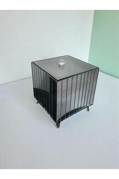 BeQ Home Smoked Mirrored Accessory Box - Decorative Jewelry Box - Accessory Storage Box