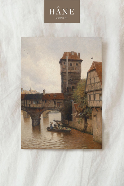 Hane Concept Vintage Manzara Poster, Farmhouse Baskı, Galeri Duvarı, Göl Tarzı Baskı