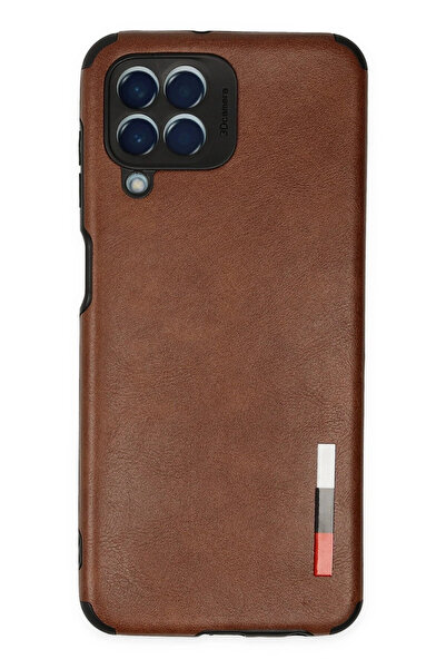 NewFace حافظة سامسونج جالاكسي M33 بحلقة جلدية سيليكون - بني JOJUA