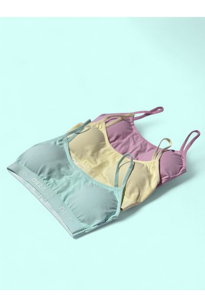 Dondeza Ip Strap Pad Flat Half Tank Top Training Bra Bustier 3 Pcs