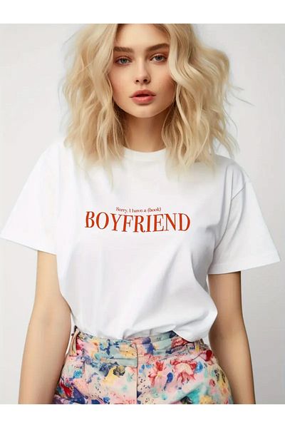 AEMİ Μπλουζάκι Unisex Boyfriend με στάμπα 100% βαμβακερό Oversize
