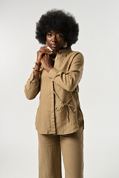 Orfeo Negro ΓΥΝΑΙΚΕΙΟ 100% ΛΙΝΟ ΠΟΥΚΑΜΙΣΟ ΜΕ ΛΕΠΤΟΜΕΡΗ ΔΕΣΜΕΣΗ ΜΠΡΟΣΤΑ