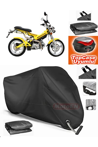 MotoEN Black Lock Compatible Mondial 125 Aggressive Tarpaulin Topcase Rear Ba...