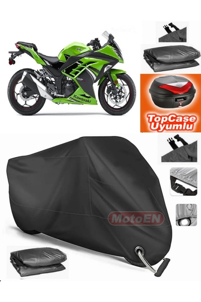 MotoEN قفل أسود متوافق مع Kawasaki Ninja 250R قماش القنب Topcase الخلفي حقيبة...