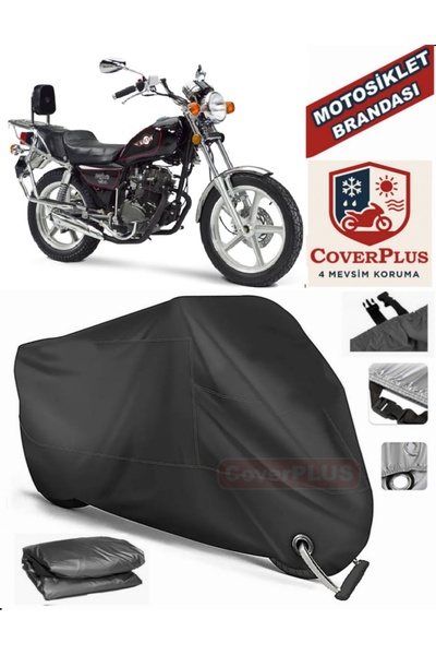 MotoEN Black Lock Compatible Kanuni Seyhan 251C Motor Tarpaulin Motorcycle Ta...