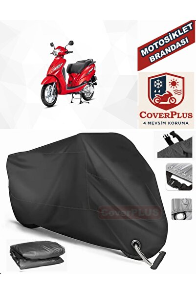 MotoEN Black Lock Compatible Tvs Wego Motor Tarpaulin Motorcycle Tarpaulin Co...